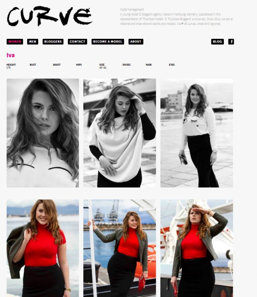 Midikennov + size model Iva Peranović i Curve Model Management